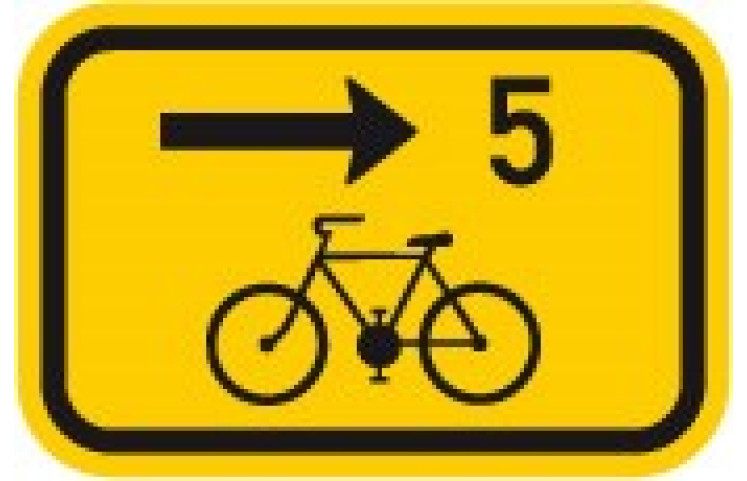Cyklo značka IS21c - Směrová tabulka pro cyklisty