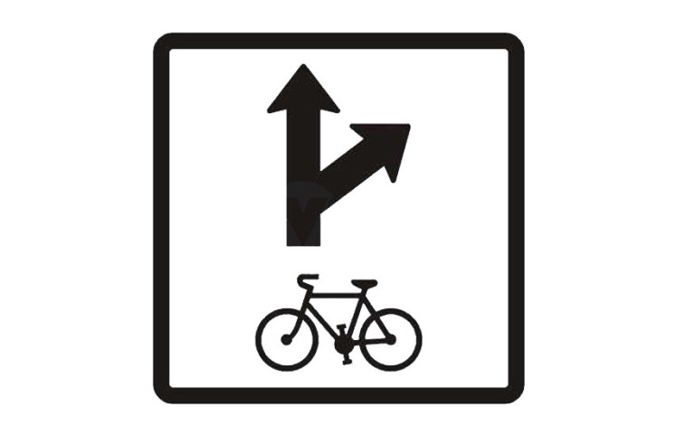 Dopravní značka E12c - Povolený směr jízdy cyklistů