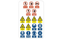 Tabule s bezpečnostními pokyny na stavbu