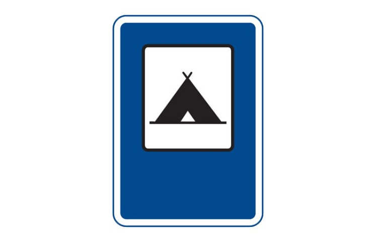 Dopravní značka IJ14a - Tábořiště pro stany Dopravní značka IJ14a - Tábořiště pro stany