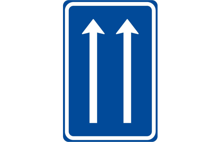 Dopravní značka IP16 - Uspořádání jízdních pruhů