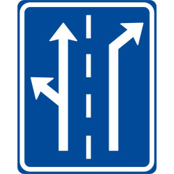 Dopravní značka IP19 - Řadící pruhy
