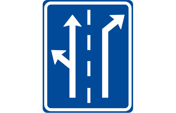 Dopravní značka IP19 - Řadící pruhy
