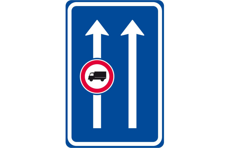 Dopravní značka IP21 - Omezení v jízdním pruhu Dopravní značka IP21 - Omezení v jízdním pruhu