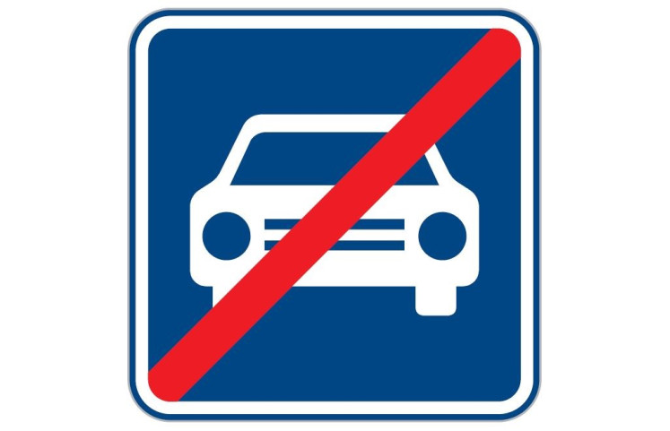 Dopravní značka IZ2b - Konec silnice pro motorová vozidla Dopravní značka IZ2b - Konec silnice pro motorová vozidla