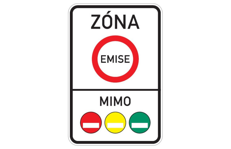 Dopravní značka IZ7a - Emisní zóna Dopravní značka IZ7a - Emisní zóna