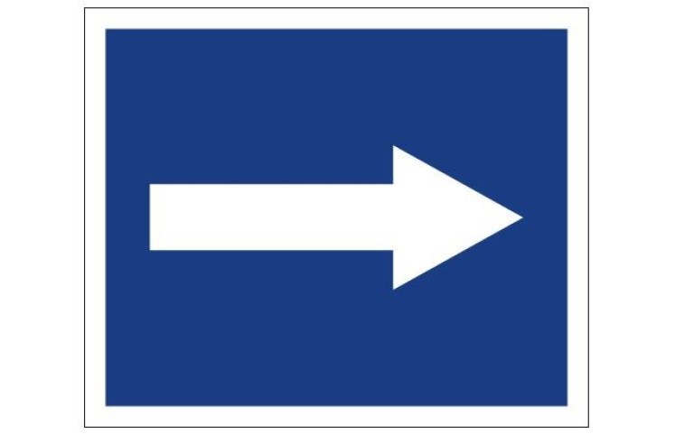 Plavební znak D3 - Doporučuje se plout ve směru šipky
