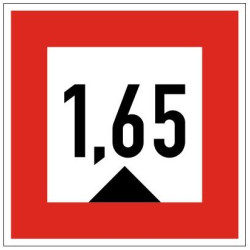 Plavební znak C1 - Hloubka je omezena (pokud je uvedeno číslo, stanoví hloubku v metrech)