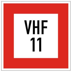 Plavební znak B11b - Příkaz uvést do provozu radiofonní stanici na vyznačeném kanálu