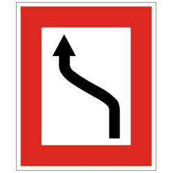 Plavební znak B2a - Příkaz plout ke straně plavební dráhy, která je po levém boku