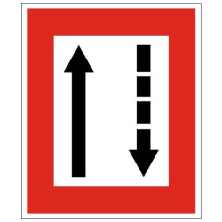 Plavební znak B3a - Příkaz přidržovat se strany plavební dráhy, která je po levém boku