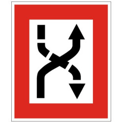 Plavební znak B4b - Příkaz přeplout na stranu plavební dráhy, která je na pravém boku