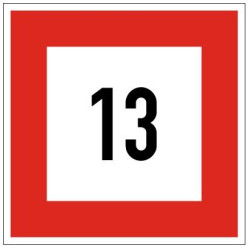 Plavební znak B6 - Příkaz nepřekračovat stanovenou rychlost (v km/h)