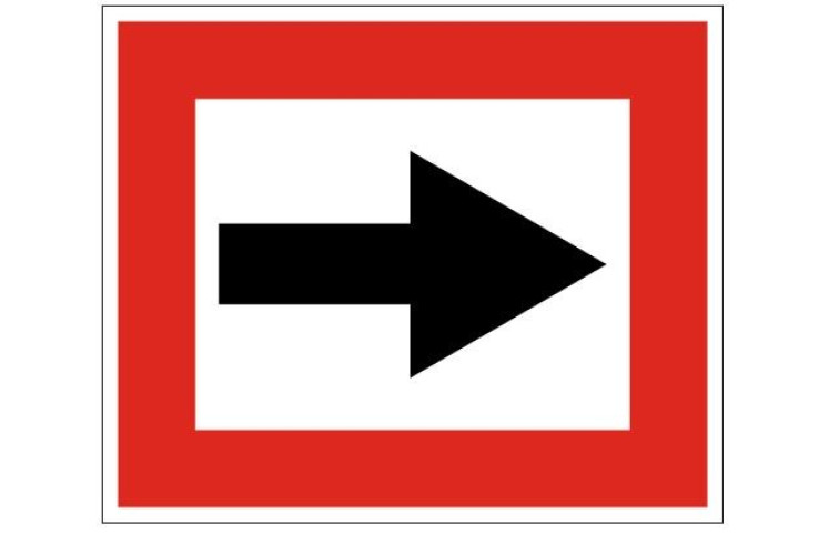 Plavební znak B1 - Příkaz plout ve směru stanoveném šipkou