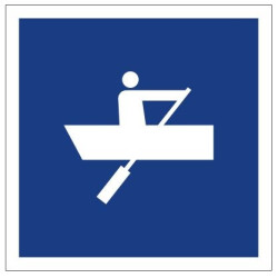 Plavební znak E19 - Plavba plavidel, které nejsou plachetnicemi ani nemají vlastní pohon, povolena