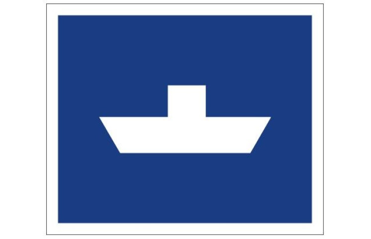 Plavební znak E4b - Převozní lodě plující volně Plavební znak E4b - Převozní lodě plující volně