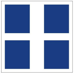 Plavební znak E9a - Plavidlo pluje po hlavní vodní cestě. Má přednost před plavidly na vedlejší vodní cestě