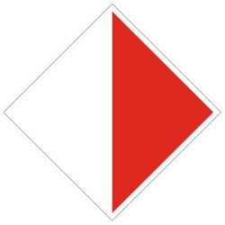 Plavební znak A10b - Zákaz plavby mimo vyznačený prostor (v mostních otvorech nebo v jezovém poli)