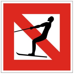 Plavební znak A14 - Zákaz vodního lyžování
