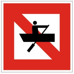 Plavební znak A16 - Zákaz plavby plavidel, která nejsou plachetnicemi ani nemají vlastní pohon