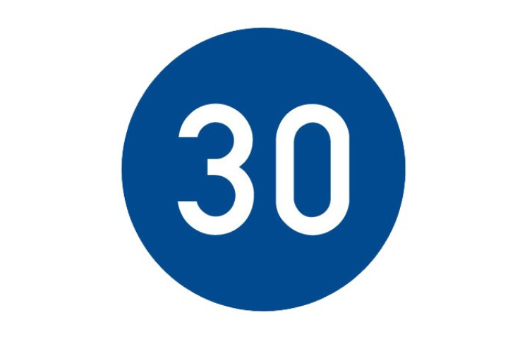 Dopravní značka C6a - Nejnižší dovolená rychlost