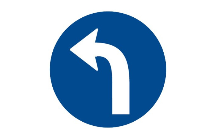 Dopravní značka C2c - Přikázaný směr jízdy vlevo Dopravní značka C2c - Přikázaný směr jízdy vlevo