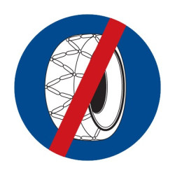 Dopravní značka C5b - Sněhové řetězy - konec