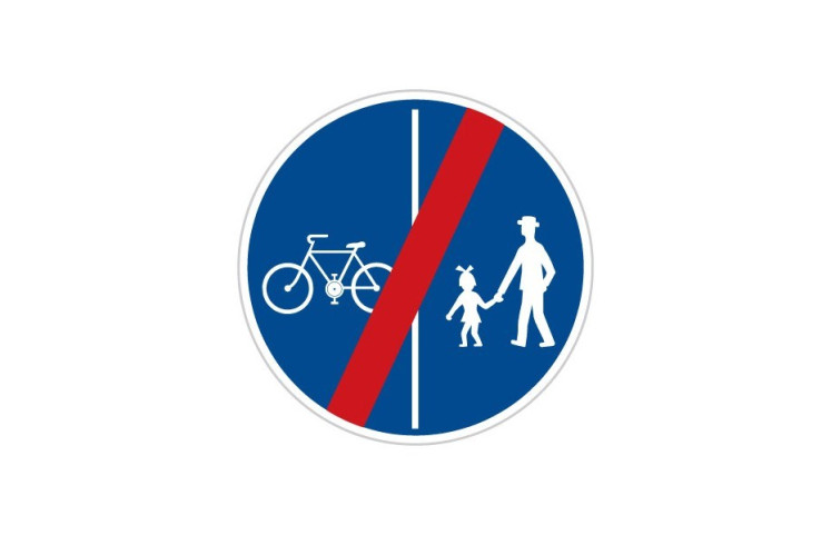 Dopravní značka C10b - Konec stezky pro chodce a cyklisty