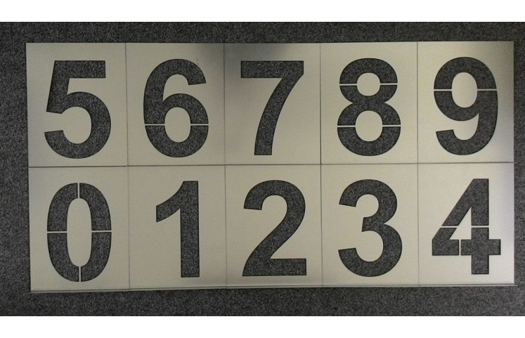 Kovové šablony číslic, 200mm Kovové šablony číslic, 200mm