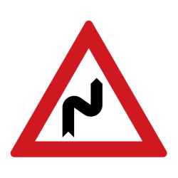 Dopravní značka - Dvojitá zatáčka, první vpravo