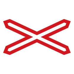 Dopravní značka A32a - Výstražný kříž pro železniční přejezd jednokolejný