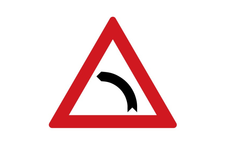 Dopravní značka A1b - Zatáčka vlevo Dopravní značka A1b - Zatáčka vlevo