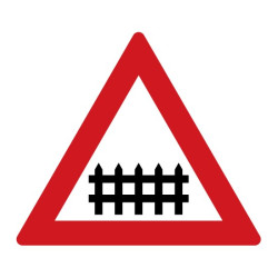 Dopravní značka A29 - Železniční přejezd se závorami