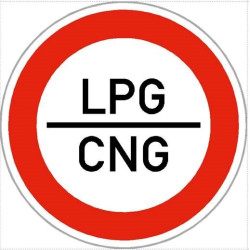 Dopravní značka - Zákaz vjezdu LPG/CNG