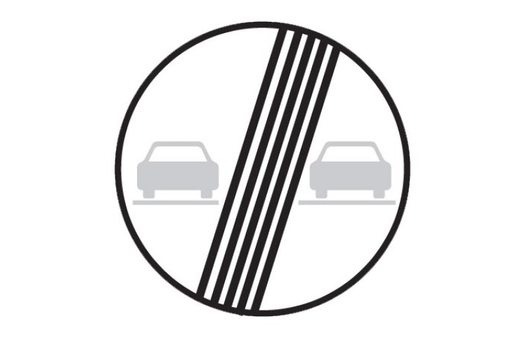 Dopravní značka B21b - Konec zákazu předjíždění