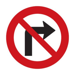 Dopravní značka B24a - Zákaz odbočování vpravo