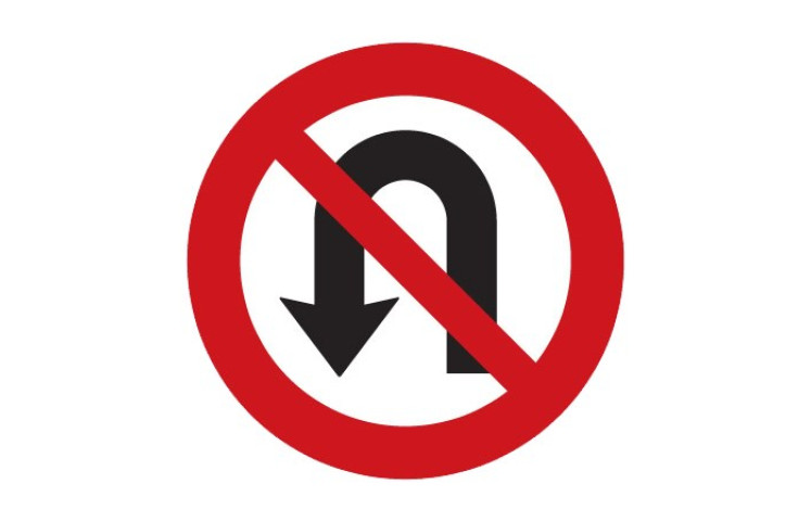 Dopravní značka B25 - Zákaz otáčení Dopravní značka B25 - Zákaz otáčení