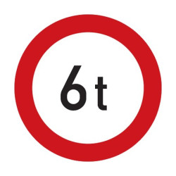 Dopravní značka B13 - Zákaz vjezdu vozidel, jejichž okamžitá hmotnost přesahuje vyznačenou mez - Standardní kruh 700mm