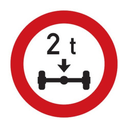 Dopravní značka B14 - Zákaz vjezdu vozidel, jejichž okamžitá hmotnost připadající na nápravu přesahuje vyznačenou mez - Standardní kruh 700mm