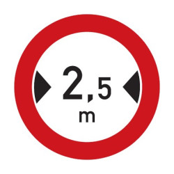 Dopravní značka B15 - Zákaz vjezdu vozidel, jejichž šířka přesahuje vyznačenou mez