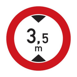 Dopravní značka B16 - Zákaz vjezdu vozidel, jejichž výška přesahuje vyznačenou mez