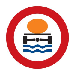 Dopravní značka B19 - Zákaz vjezdu vozidel přepravujících náklad, který může způsobit znečištění vody