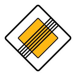 Dopravní značka - Konec hlavní pozemní komunikace, 500mm