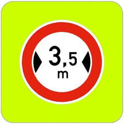 Dopravní značka B15 - Zákaz vjezdu vozidel, jejichž výška přesahuje vyznačenou mez, zvýrazněná