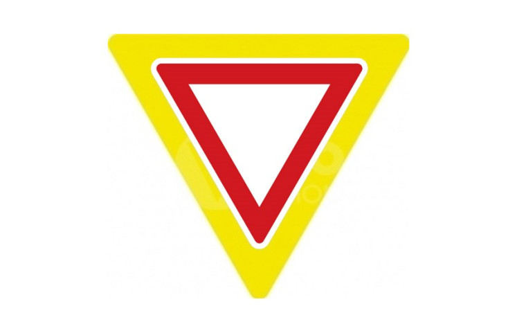 Dopravní značka P4 - Dej přednost v jízdě, zvýrazněná