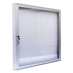 Informační Vitrína Delux Oboustranná - 18xA4 / 750x1000, Černá elox, Bílá, Bez osvětlení