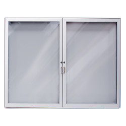 Informační Vitrína Standard Dvoukřídlá - 12xA4 / 1050x1000, Černá elox, Bílá, Bez osvětlení