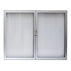 Informační Vitrína Delux Dvoukřídlá Oboustranná - 36xA4 / 1520x1000, Černá elox, Bílá, S osvětlením