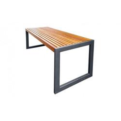 Parkový stůl Maxima - Borovice Prodloužené k zabetonování Černá komaxit ( RAL 9005 )