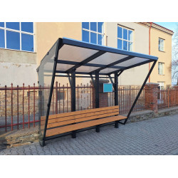 Autobusová zastávka Nagano -Vitrína:  Ne, Bočnice: Ano, Bezpečnostní sklo, 4m